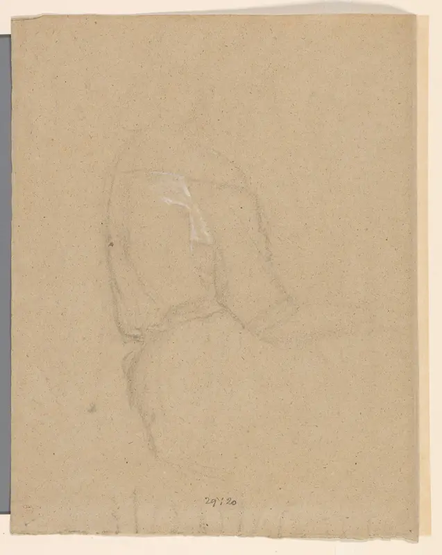Schets van een zittende vrouw Wall Art by Eugène François de Block - High-Resolution Digital Print
