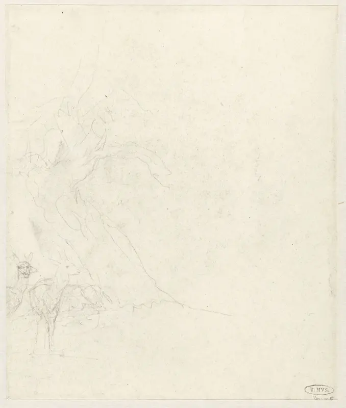 Schets van herten onder een boom Wall Art by Guillaume Anne van der Brugghen - High-Resolution Digital Print