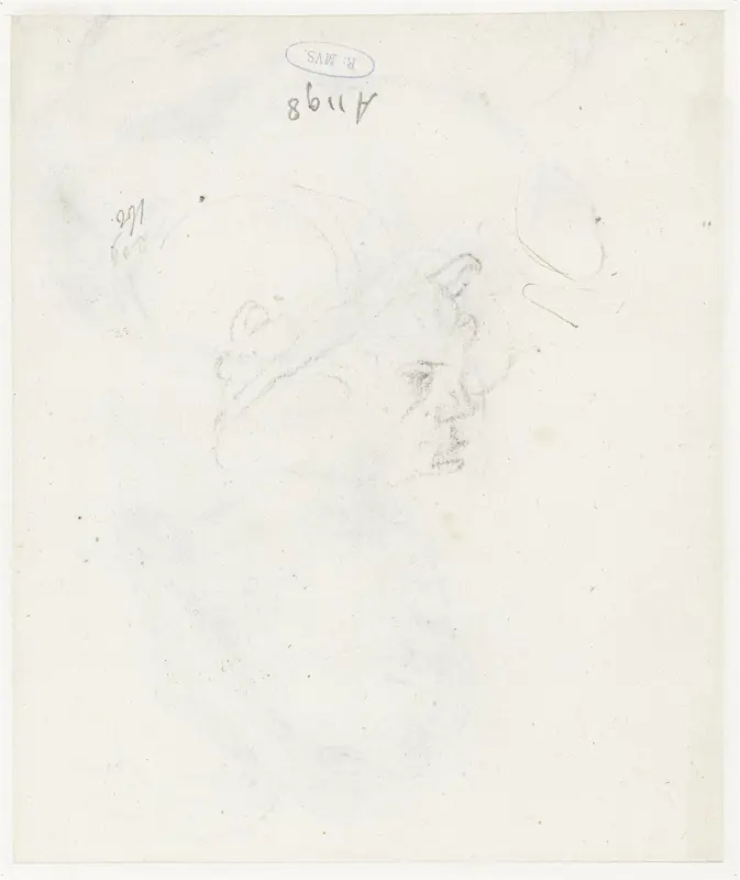 Schets van het hoofd van een boer Wall Art by Moses ter Borch - High-Resolution Digital Print