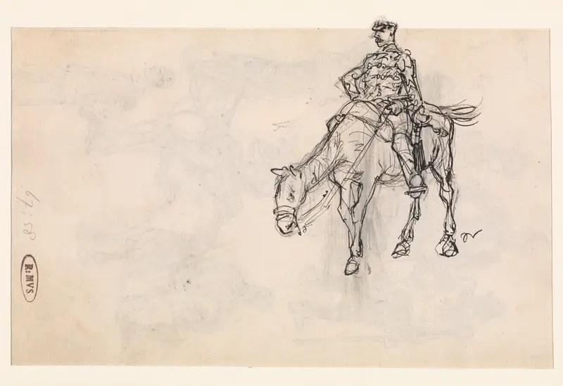 Schets van huzaar Wall Art by Edzard Koning - High-Resolution Digital Print