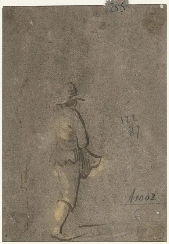Schets van jongen, naar rechts lopend Wall Art by Unknown - High-Resolution Digital Print