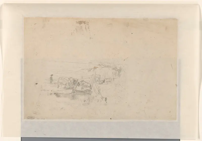 Schets van koeien bij een hek Wall Art by Willem Maris - High-Resolution Digital Print
