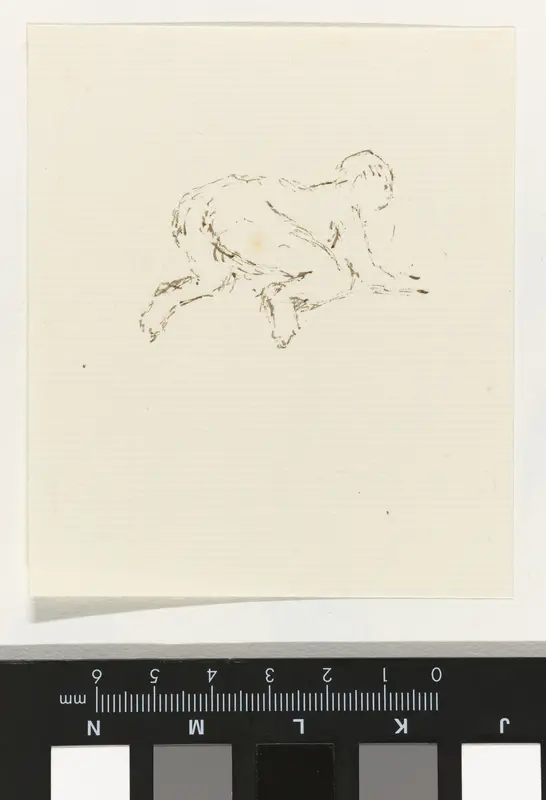 Schets van kruipende vrouw Wall Art by Gooitzen de Jong - High-Resolution Digital Print