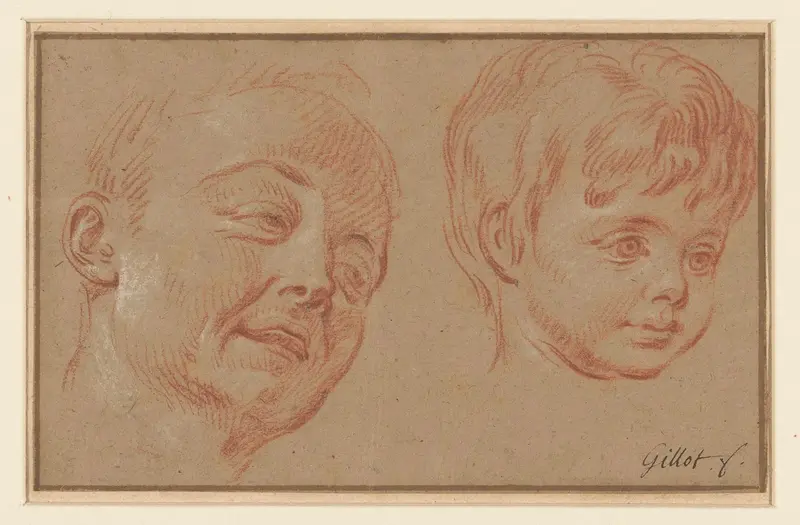 Schets van twee koppen Wall Art by Unknown - High-Resolution Digital Print