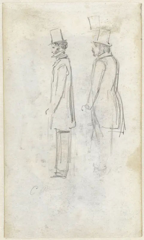Schets van twee mannen Wall Art by Charles Rochussen - High-Resolution Digital Print