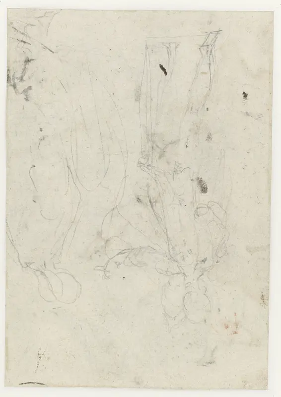 Schets van twee staande figuren Wall Art by Unknown - High-Resolution Digital Print