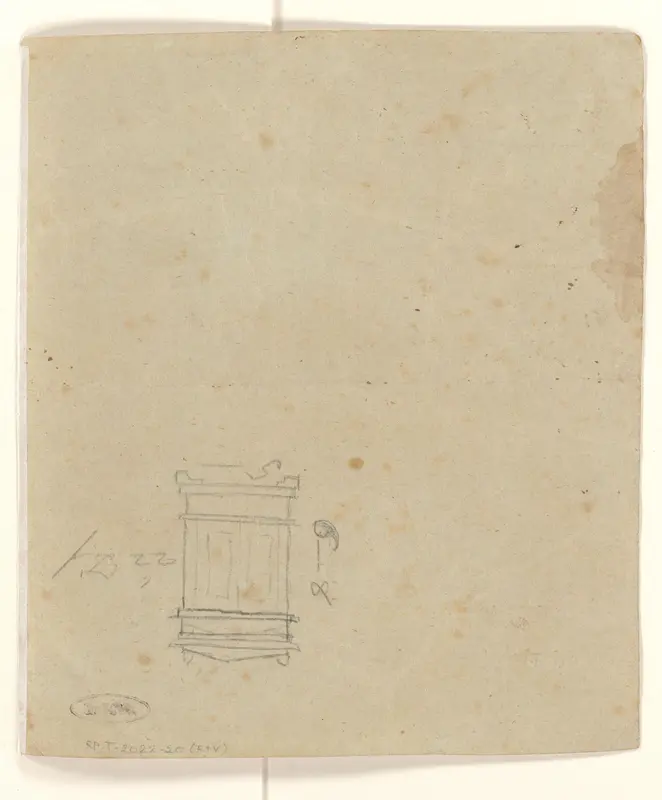 Schets van tweedeurskast Wall Art by Unknown - High-Resolution Digital Print