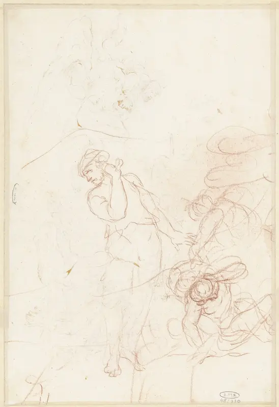 Schets van vechtende figuren Wall Art by Unknown - High-Resolution Digital Print
