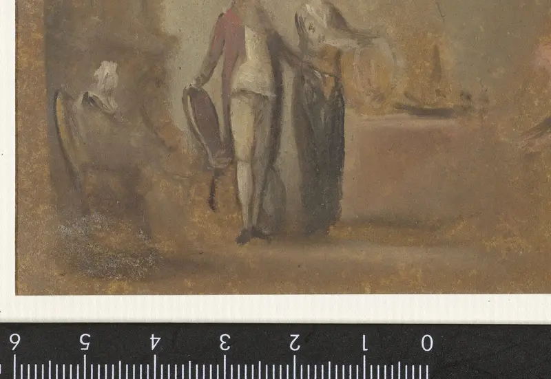Schets voor een familiegroep in interieur Wall Art by anonymous - High-Resolution Digital Print