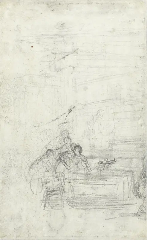 Schets voor figuren in een wijnperserij Wall Art by Charles-François Daubigny - High-Resolution Digital Print
