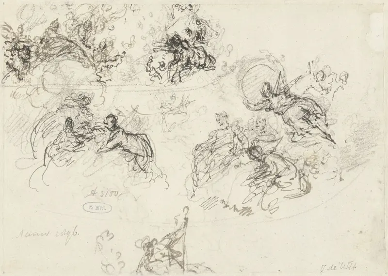 Schets voor plafondschildering Wall Art by Jacob de Wit - High-Resolution Digital Print