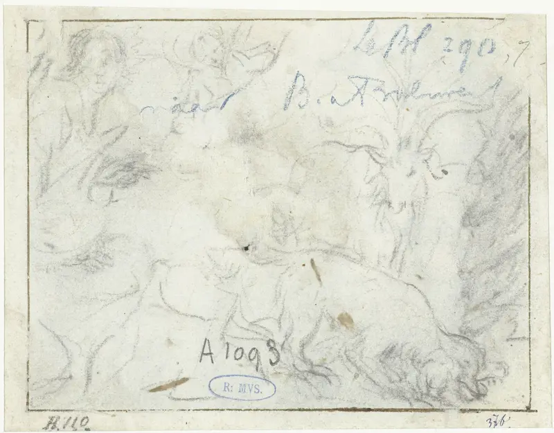 Schets voor Verkondiging aan de herders Wall Art by Moses ter Borch - High-Resolution Digital Print