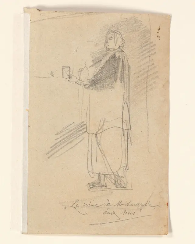 Schetsblad Le crime à Monmartr (...) Wall Art by August Allebé - High-Resolution Digital Print