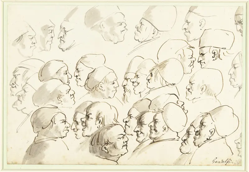 Schetsblad met karikaturen Wall Art by Gaetano Gandolfi - High-Resolution Digital Print