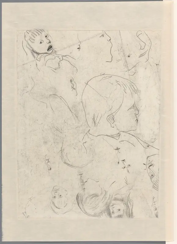 Schetsblad met kindergezichten Wall Art by Carel Adolph Lion Cachet - High-Resolution Digital Print