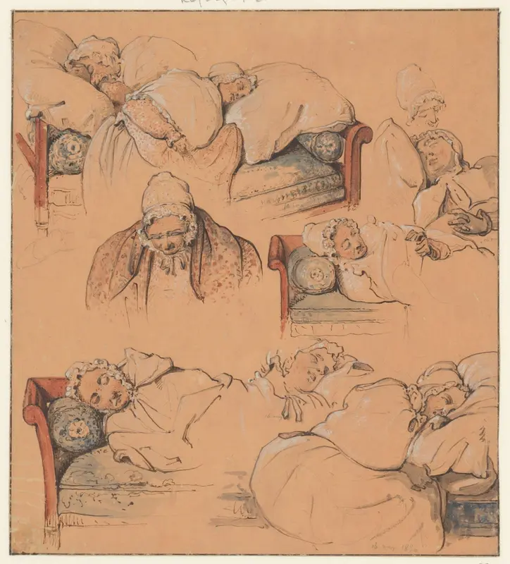 Schetsblad met slapende vrouwen Wall Art by Christiaan Andriessen - High-Resolution Digital Print