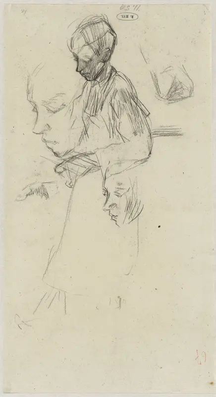 Schetsblad met studies van een fabrieksjongen aan het werk Wall Art by Anthon Gerhard Alexander van Rappard - High-Resolution Digital Print