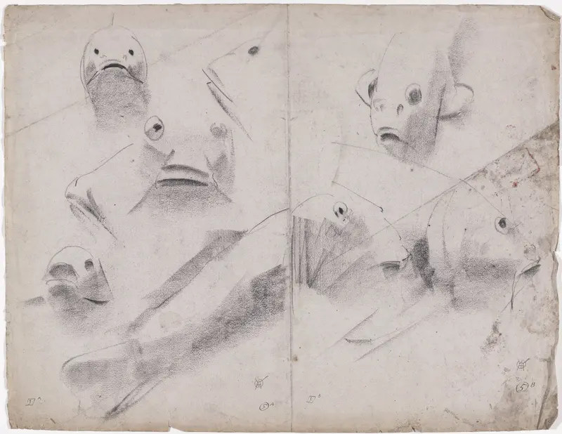 Schetsblad met studies van Karpers Wall Art by Gerrit Willem Dijsselhof - High-Resolution Digital Print