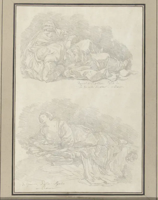 Schetsen naar schilderijen in de Trinità dei Monti en het Palazzo Spada Wall Art by Jean Honoré Fragonard - High-Resolution Digital Print