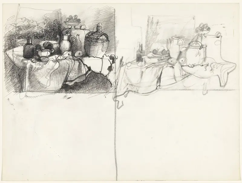 Schetsen stilleven (tweemaal) Wall Art by Jozef Van Ruyssevelt - High-Resolution Digital Print