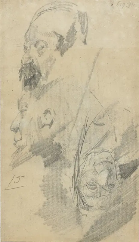 Schetsen van een mannenhoofd Wall Art by George Hendrik Breitner - High-Resolution Digital Print