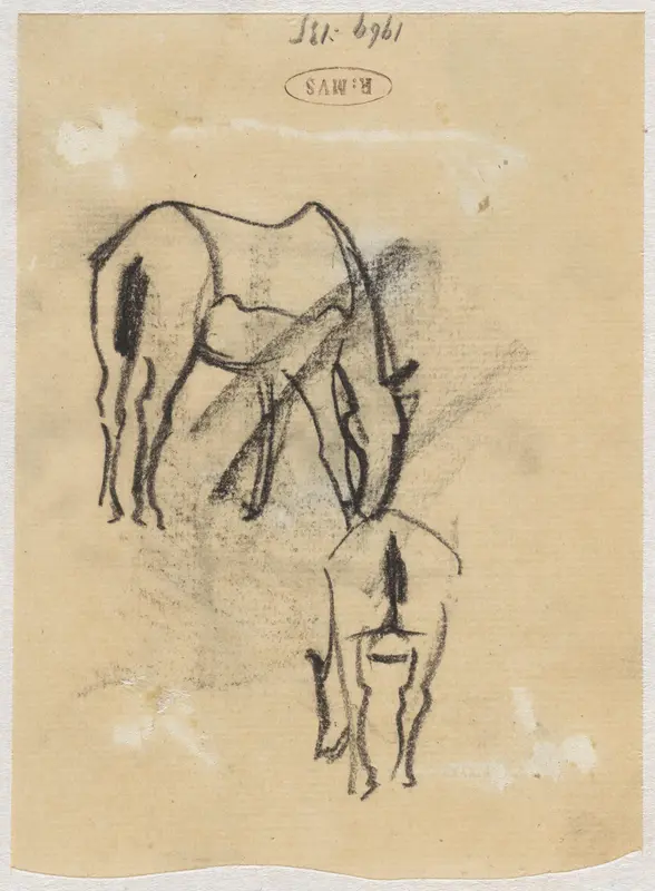 Schetsen van een paard Wall Art by Theo Nieuwenhuis - High-Resolution Digital Print