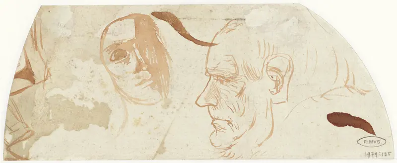 Schetsen van koppen Wall Art by Richard Nicolaüs Roland Holst - High-Resolution Digital Print