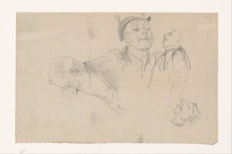 Schetsen van mannen Wall Art by Johan Michaël Schmidt Crans - High-Resolution Digital Print