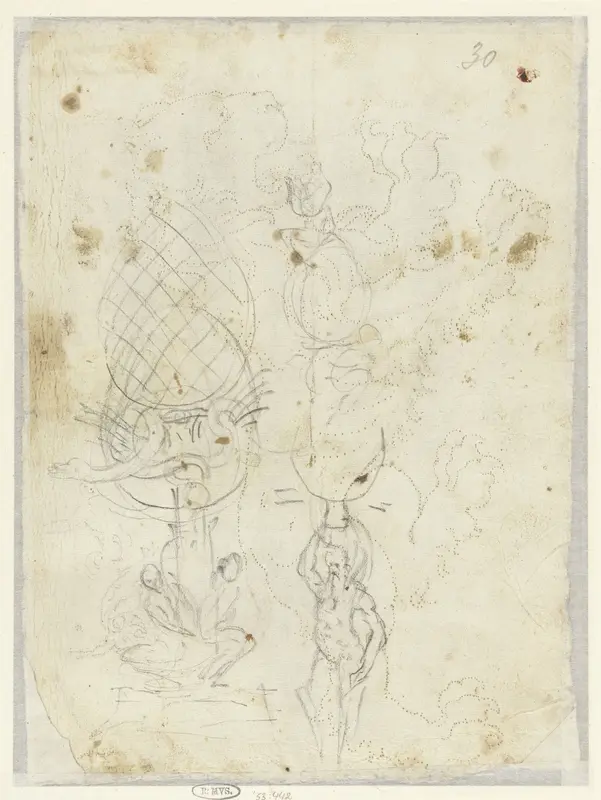 Schetsen van vaatwerk Wall Art by anonymous - High-Resolution Digital Print