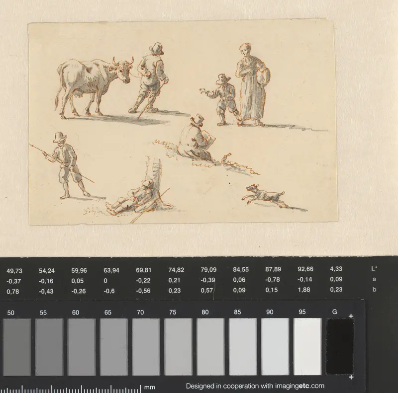 Schetsen van verschillende figuurtjes Wall Art by Gerardus Emaus de Micault - High-Resolution Digital Print