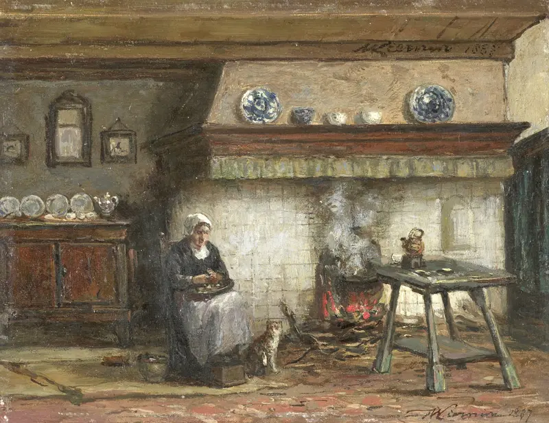 Schevenings binnenhuis Wall Art by Willem Adriaan Alexander Liernur - High-Resolution Digital Print
