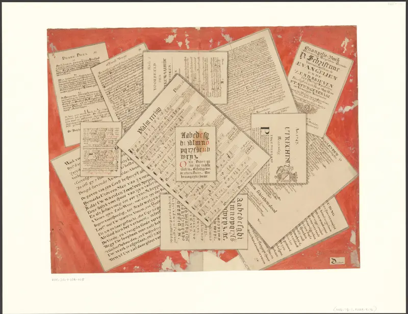 Schijnbedrieger met bladmuziek en ander drukwerk Wall Art by Unknown - High-Resolution Digital Print