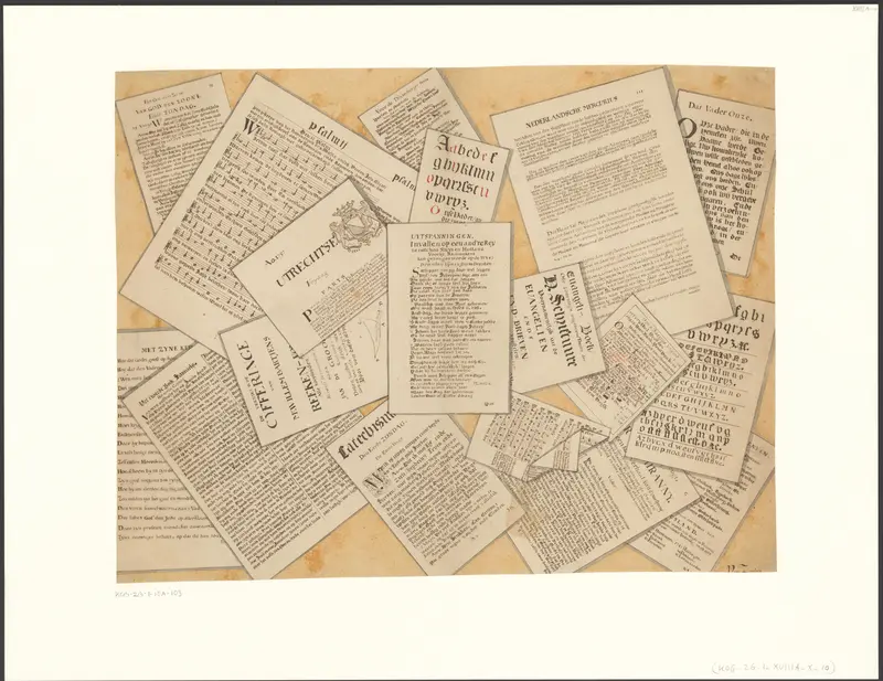 Schijnbedrieger met de Utrechtsche Courant en andere documenten Wall Art by van Zuylen - High-Resolution Digital Print