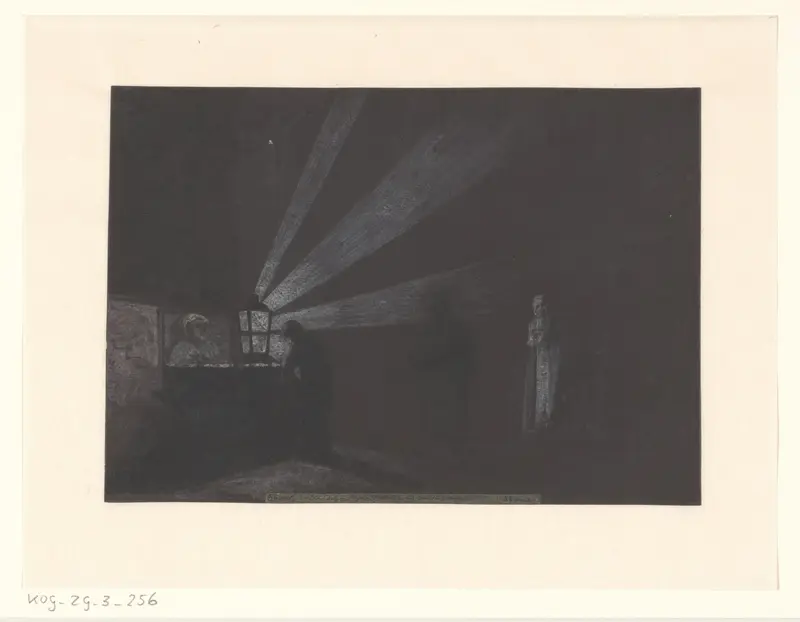 Schijnsel van een lantaarn in de mist Wall Art by Christiaan Andriessen - High-Resolution Digital Print
