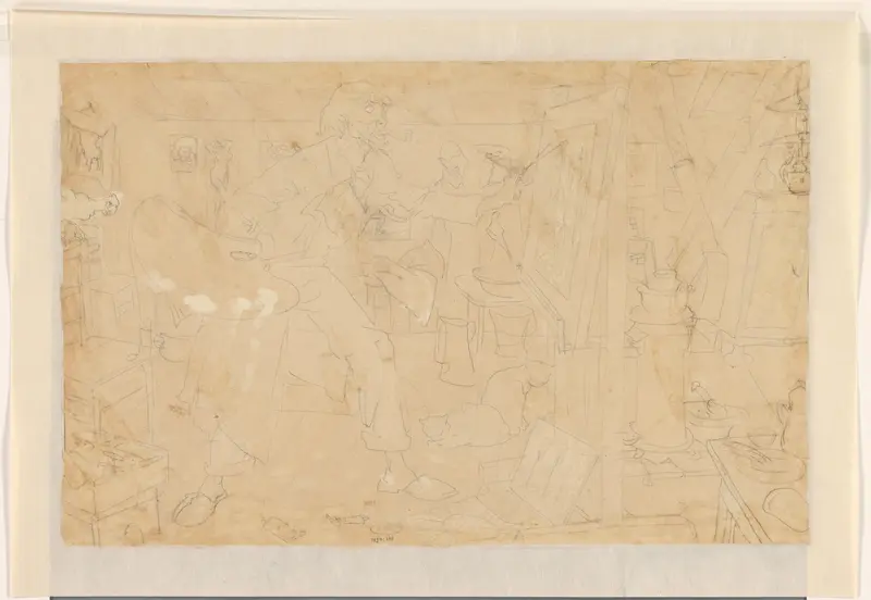 Schilder werkend in zijn atelier Wall Art by Leo Gestel - High-Resolution Digital Print