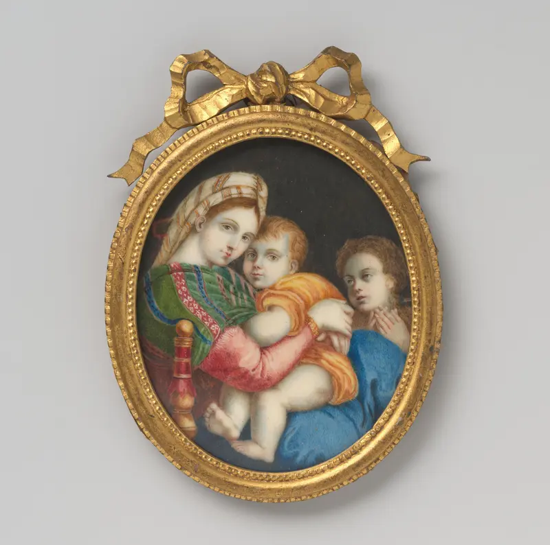 Schilderij met voorstelling van de Madonna della sedia naar Rafaël Wall Art by anonymous - High-Resolution Digital Print