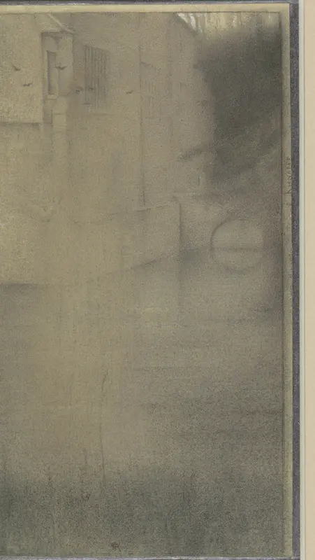 Schim van een vrouw voor een huis omringd door water Wall Art by Fernand Khnopff - High-Resolution Digital Print