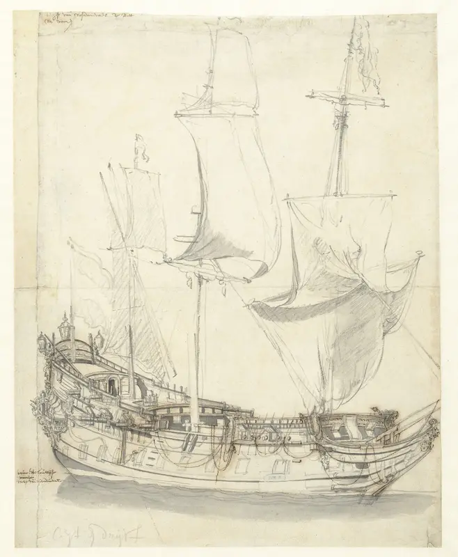 Schip de Princesse Royale van vice-admiraal Witte de With Wall Art by Unknown - High-Resolution Digital Print