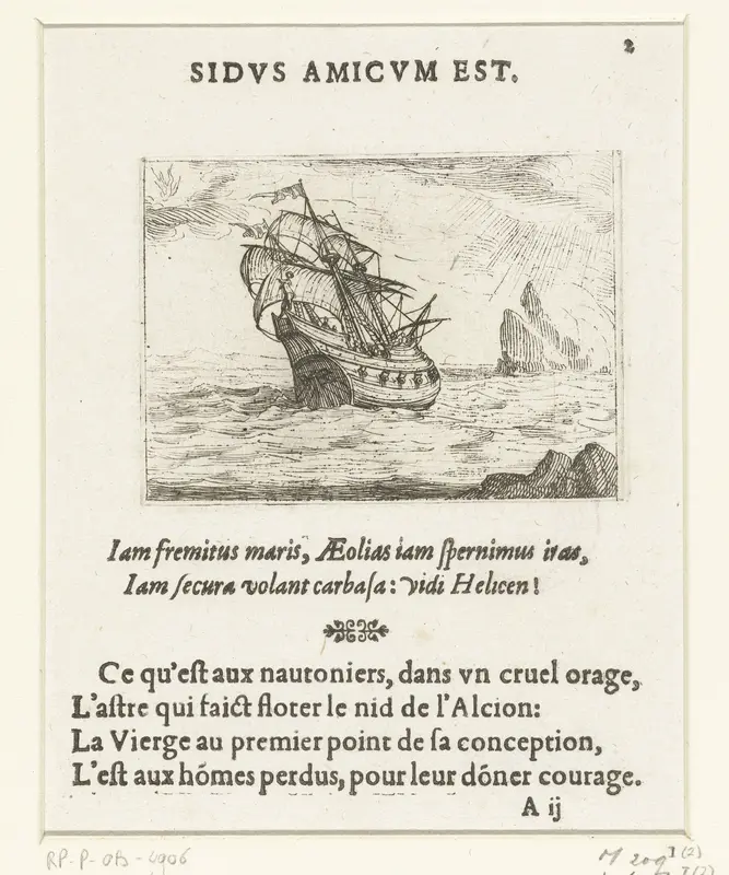Schip in een storm Wall Art by Anthoine Charlot - High-Resolution Digital Print