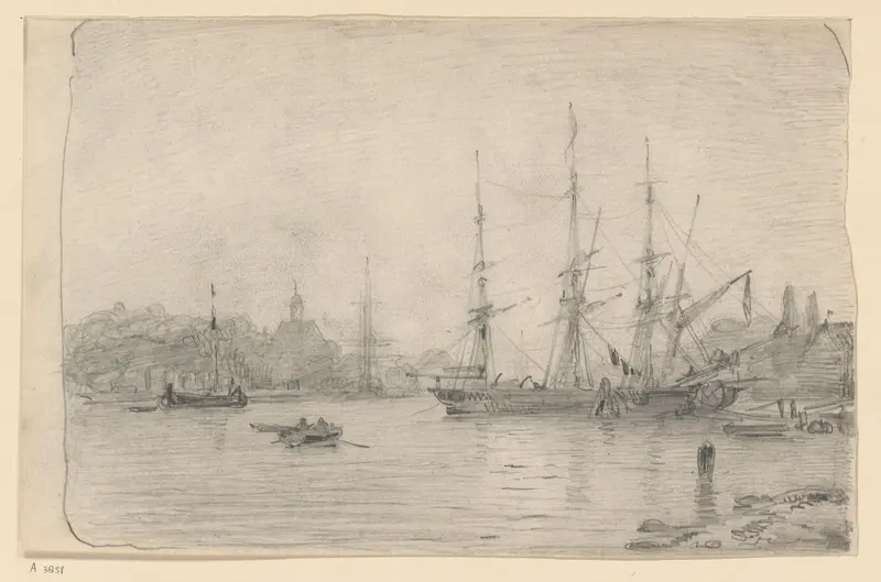 Schip in Nieuwe Vaart bij de Oosterkerk te Amsterdam Wall Art by Willem Anthonie van Deventer - High-Resolution Digital Print
