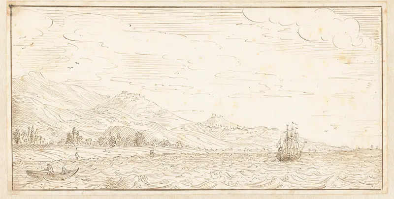Schip voor een kust Wall Art by Johan Teyler - High-Resolution Digital Print