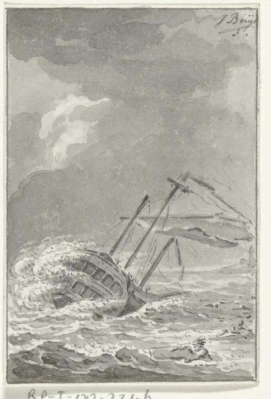Schipbreuk van de Overhout, 1777 Wall Art by Unknown - High-Resolution Digital Print