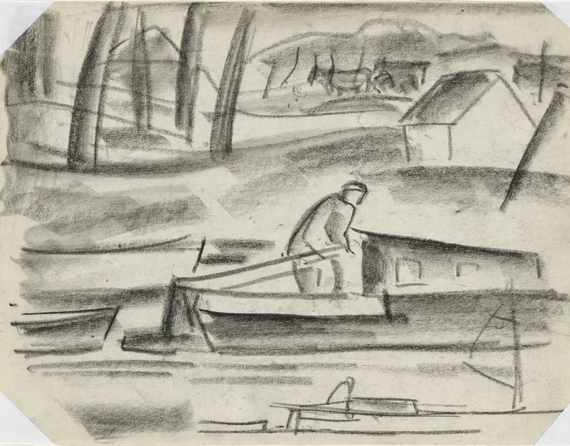 Schipper aan het roer Wall Art by Leo Gestel - High-Resolution Digital Print