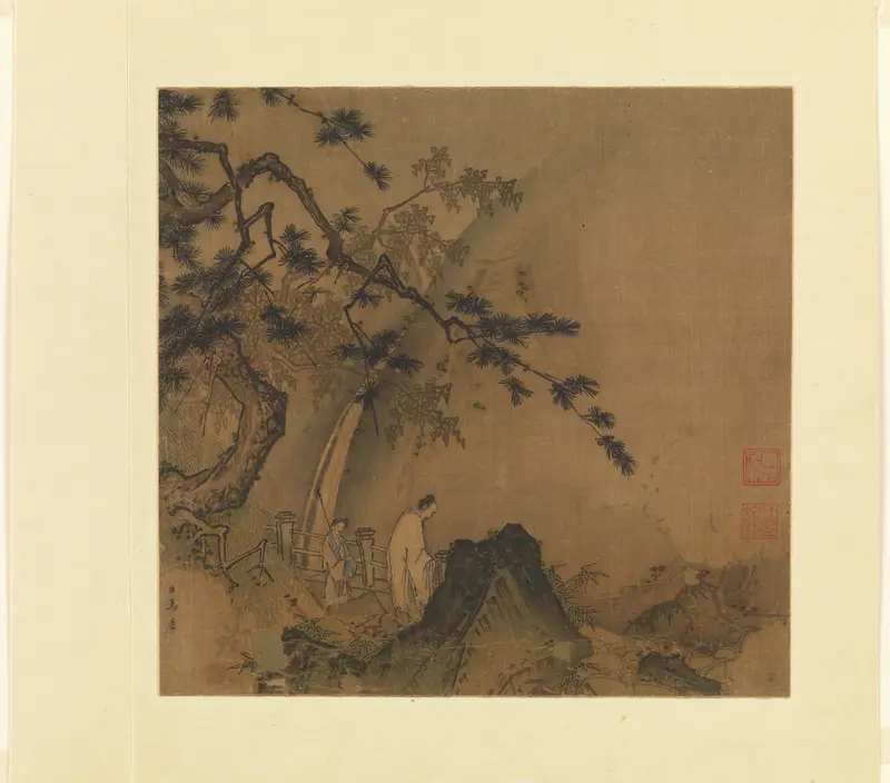 Scholar viewing a waterfall