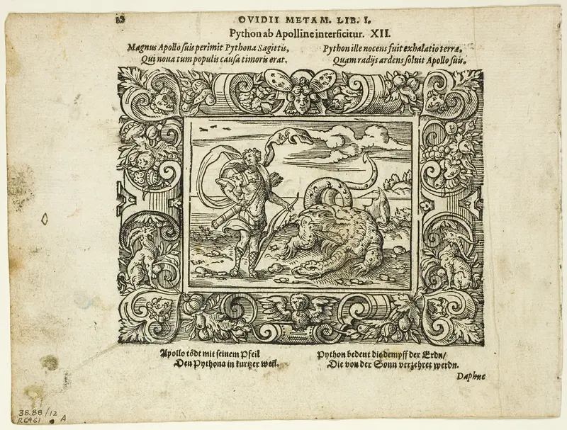 Schöne Figuren auß dem Ovidio (Ovid's Metamorphoses), plate twelve from Woodcuts from Books of the XVI Century Wall Art by Virgilius Solis, the Elder - High-Resolution Digital Print