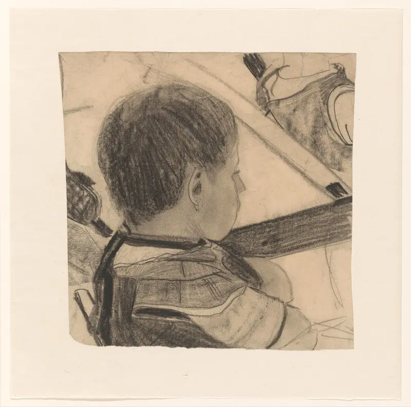 Schoolkind, gezien van schuin achter Wall Art by Carel Adolph Lion Cachet - High-Resolution Digital Print