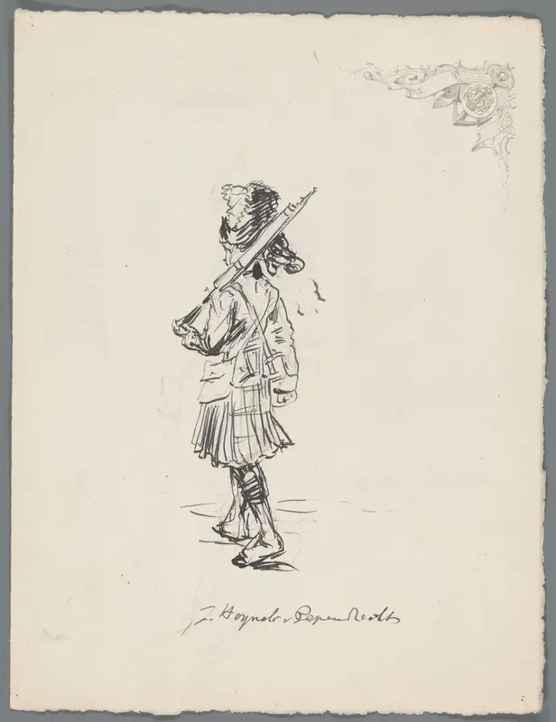 Schotse soldaat op de rug gezien Wall Art by Unknown - High-Resolution Digital Print