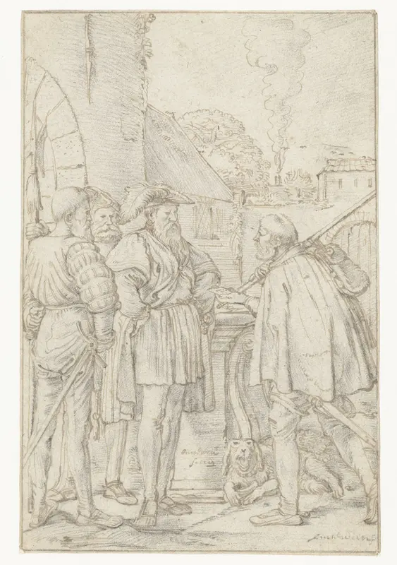 Schout van Dordrecht ontvangt de brief van de graaf Wall Art by Willem Pietersz Buytewech - High-Resolution Digital Print