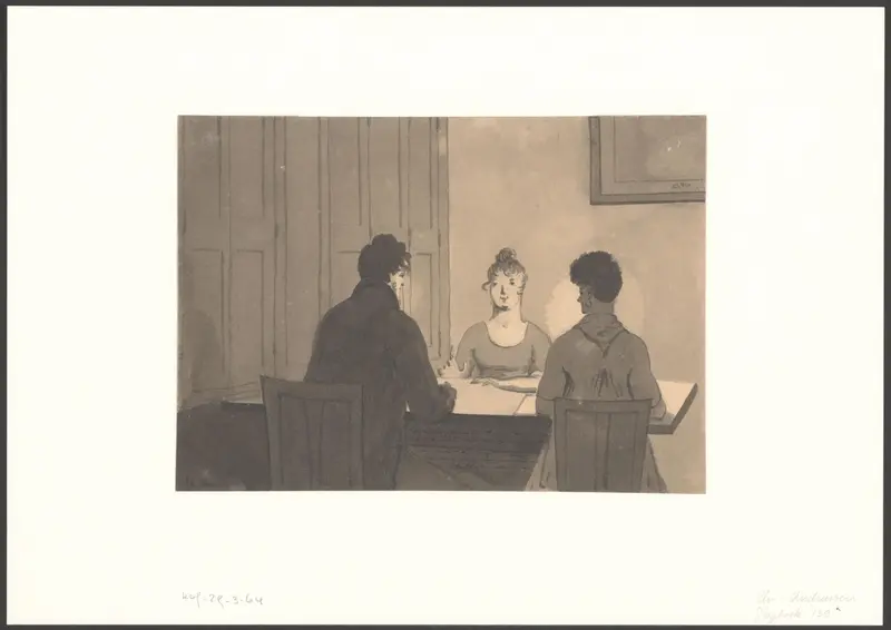Schrijfles in de avond Wall Art by Christiaan Andriessen - High-Resolution Digital Print