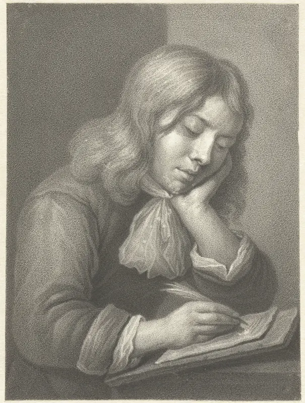Schrijvende jongen Wall Art by Johannes Cornelis Mertens - High-Resolution Digital Print